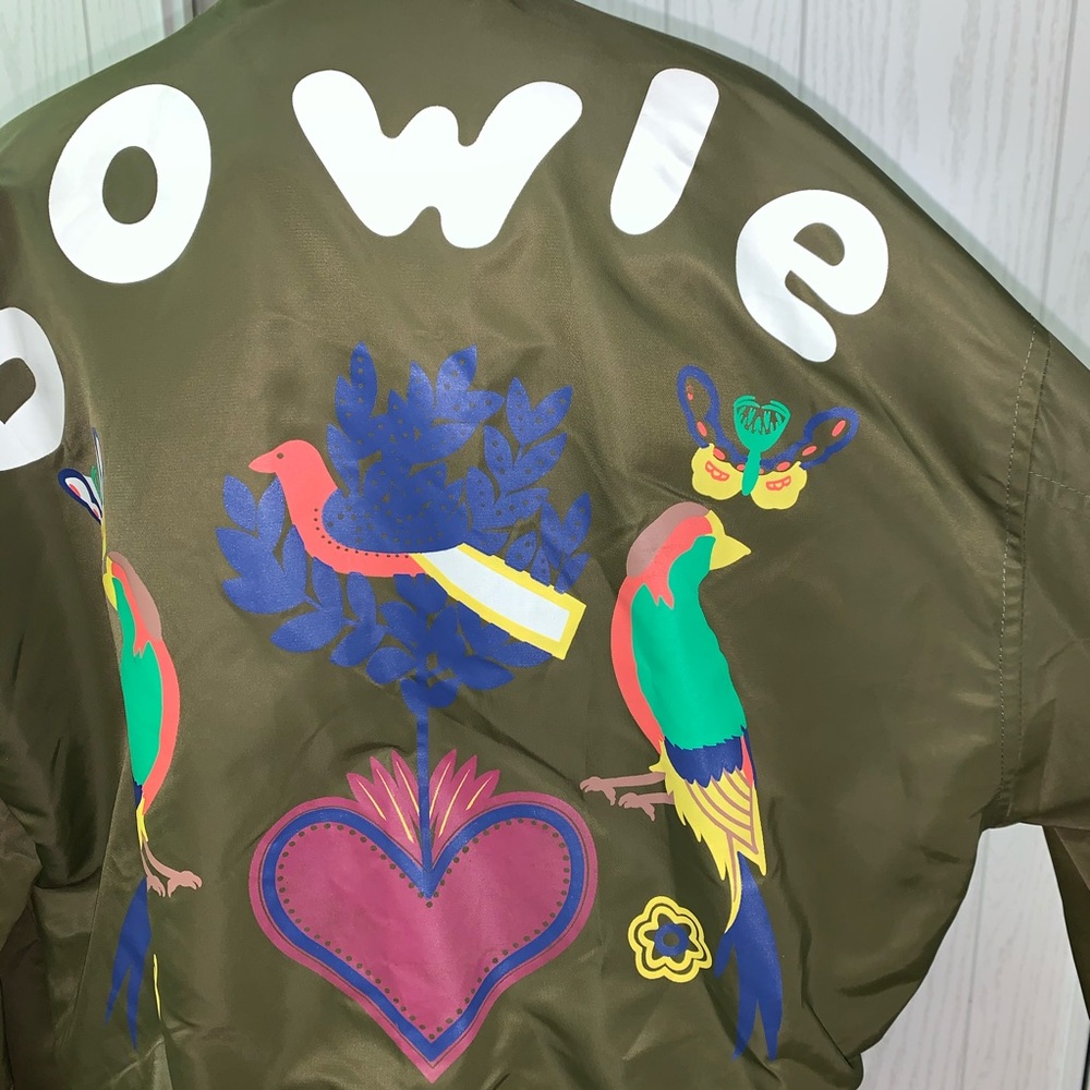 Vintage BOWIE BOMBER JACKET SILK SCREENED L - Picture 5 of 11